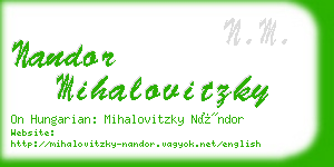 nandor mihalovitzky business card